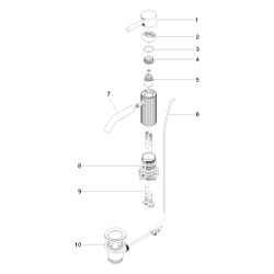 Dornbracht Waschtisch-Einhandbatterie Meta mit Ablaufgarnitur, 125mm, facettier... DORNBRACHT-33505660-99 4099477238463 (Abb. 1)
