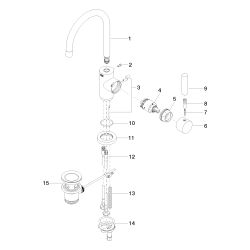 Dornbracht Waschtisch-Einhandbatterie Tara mit Ablaufgarnitur, schwenkbar, 166m... DORNBRACHT-33513882-39 4099477348766 (Abb. 1)
