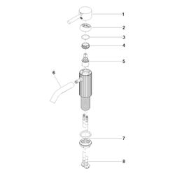 Dornbracht Waschtisch-Einhandbatterie Meta o. Ablaufg., 125mm, facettierte Stru... DORNBRACHT-33530660-27 4099477188621 (Abb. 1)