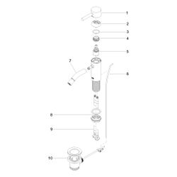 Dornbracht Bidet-Einhandbatterie Meta, mit Ablaufgarnitur, Ausladung 125mm, max... DORNBRACHT-33600660-33 4029011766695 (Abb. 1)
