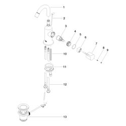 Dornbracht Bidet-Einhandbatterie Vaia, mit Ablaufgarnitur, Ausladung 104mm, max... DORNBRACHT-33600809-28 4029011934629 (Abb. 1)