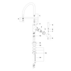 Dornbracht Einhebelmischer Tara schwenkbar, Ausladung 201mm, max. 7l/min, Dark ... DORNBRACHT-33800888-39 4099477400631 (Abb. 1)