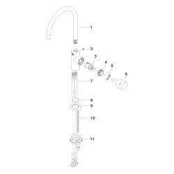 Dornbracht Einhebelmischer Tara schwenkbar, Ausladung 166mm, max. 8,3l/min, Sch... DORNBRACHT-33805888-33 4099477054728 (Abb. 1)