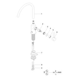 Dornbracht Einhebelmischer Vaia, für Spül-/Profibrause, Ausladung 241mm, max. 7... DORNBRACHT-33826809-99 4099477144030 (Abb. 1)
