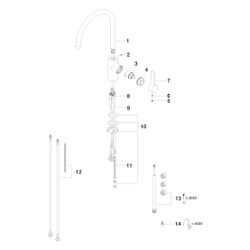 Dornbracht Einhebelmischer Tara Ultra, für Spül-/Profibrause, Ausladung 241mm, ... DORNBRACHT-33836875-33 4099477243375 (Abb. 1)