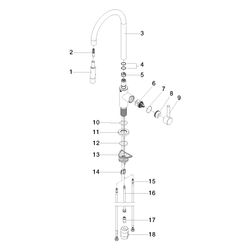 Dornbracht Einhebelmischer Tara Pull-down mit Brausefunktion, Ausladung 240mm, ... DORNBRACHT-33870888-00 4099477024929 (Abb. 1)