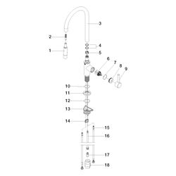 Dornbracht Einhebelmischer Tara Pull-down mit Brausefunktion, Ausladung 240mm, ... DORNBRACHT-33870888-39 4099477401034 (Abb. 1)