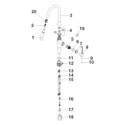 Dornbracht Einhebelmischer Sync Pull-down mit Brausefunktion, Ausladung 240mm, ... DORNBRACHT-33870895-00 4029011704437 (Abb. 1)