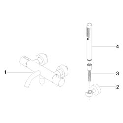 Dornbracht Wannen-Thermostat Meta für Wandmontage mit Schlauchbrausegarnitur, A... DORNBRACHT-34234979-00 4029011760976 (Abb. 1)