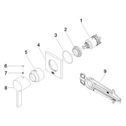 Dornbracht Unterputz-Einhandbatterie IMO mit Abdeckplatte 80x80mm, Messing gebü... DORNBRACHT-36060670-28 4029011923531 (Abb. 1)