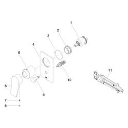 Dornbracht UP-Einhandbatterie Lissé mit Umstellung, Chrom... DORNBRACHT-36120845-00 4029011711060 (Abb. 1)