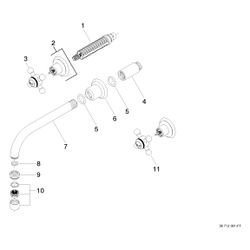 Dornbracht Waschtisch-Wandbatterie Madison o. Ablaufg., Ausladung 190mm, Messin... DORNBRACHT-36712361-28 4029011900815 (Abb. 1)