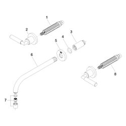 Dornbracht Waschtisch-Wandbatterie Tara o. Ablaufg., starr, 240mm, max. 7l/min,... DORNBRACHT-36717882-08 4029011542466 (Abb. 1)