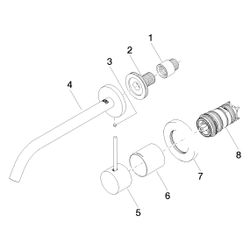 Dornbracht Meta Waschtisch-Wand-Einhandmischer ohne Ablaufgarnitur 36861662 sch... DORNBRACHT-36861662-33 4029011852893 (Abb. 1)