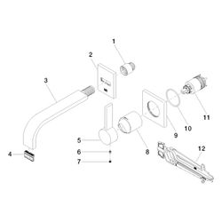 Dornbracht Waschtisch-Wand-Einhandbatterie Mem, o. Abl., starrer Ausl., 207mm, ... DORNBRACHT-36861782-28 4029011908026 (Abb. 1)