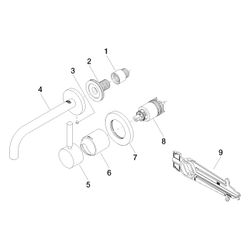 Dornbracht Waschtisch-Wand-Einhandbatterie Meta mit Einzelrosetten, Ausladung 1... DORNBRACHT-36862660-00 4029011872877 (Abb. 1)
