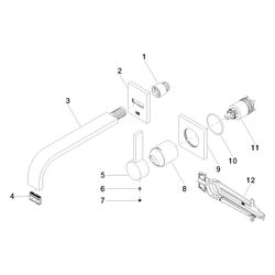 Dornbracht Waschtisch-Wand-Einhandbatterie Mem, o. Ablaufg., starrer Auslauf, 2... DORNBRACHT-36862782-00 4029011850608 (Abb. 1)