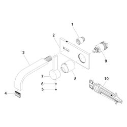 Dornbracht MEM Waschtisch-Wand-Einhandmischer mit Abdeckplatte 36863782 chrom... DORNBRACHT-36863782-00 4029011850516 (Abb. 1)