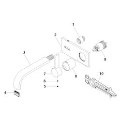 Dornbracht Waschtisch-Wand-Einhandbatterie Mem, mit Abdeck., o. Abl., starrer A... DORNBRACHT-36864782-28 4029011907968 (Abb. 1)