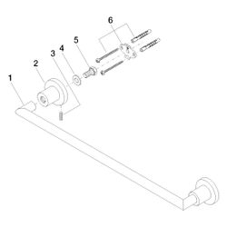 Dornbracht Badetuchhalter Tara Stichmaß 450mm, Chrom... DORNBRACHT-83045892-00 4029011515385 (Abb. 1)