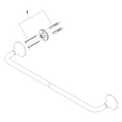 Dornbracht Badetuchhalter Vaia, 600mm Stichmaß, 660x60x88mm, Platin... DORNBRACHT-83060809-08 4029011893476 (Abb. 1)