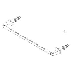 Dornbracht Badetuchhalter Stichmaß 558mm Breite 600mm, Chrom gebürstet, 8306097... DORNBRACHT-83060976-93 4099477273242 (Abb. 1)