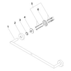 Dornbracht Badetuchhalter für Meta Stichmaß 600mm Breite 640mm, Platin gebürste... DORNBRACHT-83060979-06 4029011422201 (Abb. 1)