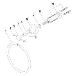 Dornbracht Handtuchring Tara rund, Ausladung 80mm, Platin... DORNBRACHT-83200892-08 4029011516221 (Abb. 1)