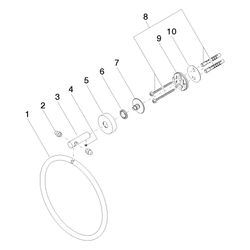 Dornbracht Handtuchring rund 185mm Ausladung 55mm Rosette 40mm, Platin gebürste... DORNBRACHT-83200979-06 4029011422232 (Abb. 1)