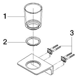 Dornbracht Glashalter, 90mm Stichmaß, Kristallglas matt, Ausladung 103mm, Chrom... DORNBRACHT-83400976-93 4099477273716 (Abb. 1)