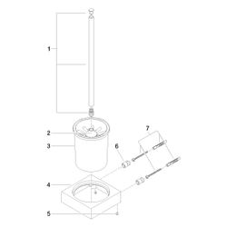 Dornbracht Toiletten-Bürstengarnitur Wandmodell MEM Kristallglas matt 118x415x1... DORNBRACHT-83900780-99 4029011810336 (Abb. 1)