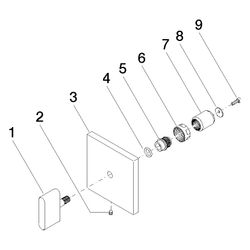 Dornbracht Griff für Zwei-/Drei-Wegeumstellung oval pur, 80x80x40mm, Dark Pl... DORNBRACHT-90207005100-99 4029011807237 (Abb. 1)