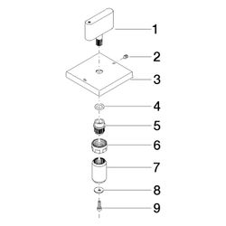 Dornbracht Griff 60x60x40mm, Platin gebürstet, 90207005201... DORNBRACHT-90207005201-06 4029011706882 (Abb. 1)