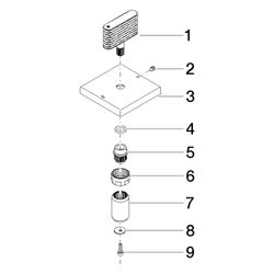Dornbracht Griff 60x60x40mm, Platin gebürstet, 90207005401... DORNBRACHT-90207005401-06 4029011706929 (Abb. 1)