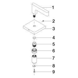 Dornbracht Griff für Wanne, Cold Hebel 60x60x40mm, Messing gebürstet 23kt Go... DORNBRACHT-90207005701-28 4029011954269 (Abb. 1)