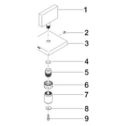 Dornbracht Griff für Unterputzventil Hot, 60x75x60mm, Messing gebürstet 23kt... DORNBRACHT-90207800207-28 4029011905414 (Abb. 1)