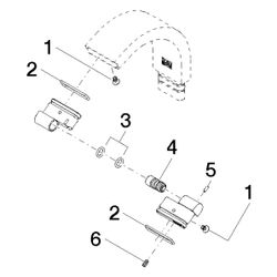 Dornbracht Gelenk für Bidet Ersatzteile 90240210300 35x30x38mm platin... DORNBRACHT-90240210300-08 4029011684685 (Abb. 1)