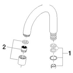 Dornbracht Auslauf Ersatzteile 90282205801 26x131x127mm 8,33 l/min... DORNBRACHT-90282205801-33 4029011691300 (Abb. 1)