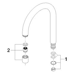 Dornbracht Auslauf, 135mm, 4,54l/min, Platin gebürstet, 90282206102-06... DORNBRACHT-90282206102-06 4029011663208 (Abb. 1)