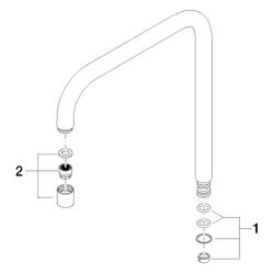 Dornbracht Auslauf eckig, 235mm, 7l/min, Platin gebürstet, 90282220900-06... DORNBRACHT-90282220900-06 4029011633300 (Abb. 1)
