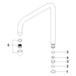 Dornbracht Auslauf eckig Ersatzteile 90282221201 240mm 8 l/min platin matt... DORNBRACHT-90282221201-06 4029011644085 (Abb. 1)