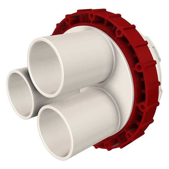 Doyma Systemdeckel UGA BKD150-D-7/38 7/6-TM, 7-37mm, 7 Stutzen mit 6 Thermomuffen, 410103815004