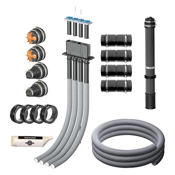 Doyma Mehrsparten-Hauseinführung Quadro-Secura All Inclusive, mit Conny, 3m, 4-fach, Kunststoff, 275810109093