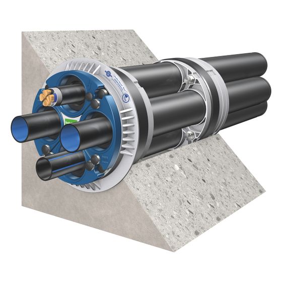 Doyma Mehrsparten-Hauseinführung Quadro-Secura Nova 2-M, 1x Wasser, 3x Energie, DN 200, Kunststoff, 252013000000