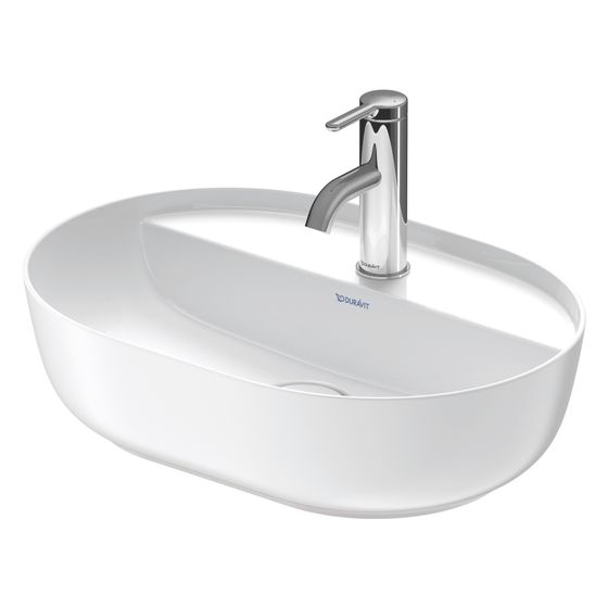 Duravit Luv Aufsatzbecken 500mm, Weiß Hochglanz/Seidenmatt, DuraCeram, Oval, mit HLB ohne Überlauf