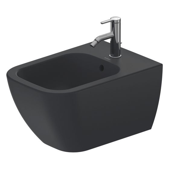 Duravit Happy D.2 Wandbidet 540x365x285mm, Anthrazit Matt, WonderGliss, 1 HL, HLB, ÜL, verd. Befestigung