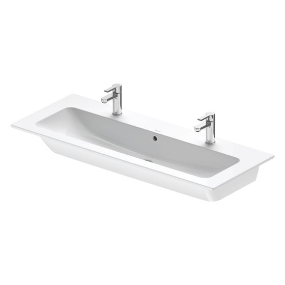Duravit ME by Starck Waschtisch 490x1230x180mm, WonderGliss, Weiß Hochglanz, Rechteckig, 1 HL L/R, mit Überlauf