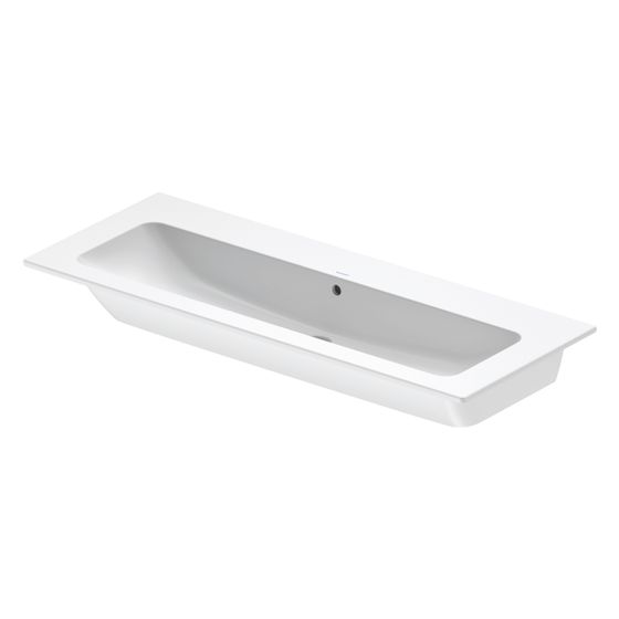 Duravit ME by Starck Waschtisch 490x1230x180mm, WonderGliss, Weiß SDM, Rechteckig, 1 WP mittig, mit ÜL, o.HL, 23611232601