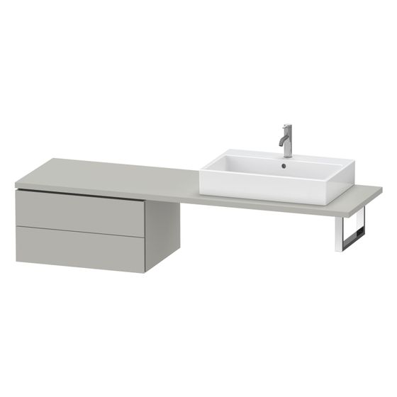 Duravit Unterschrank Dekor, 547x720x400mm, 2 Schubkästen, Betongrau Matt, ohne Konsolenplatte, Grifflos für Konsole L-Cube