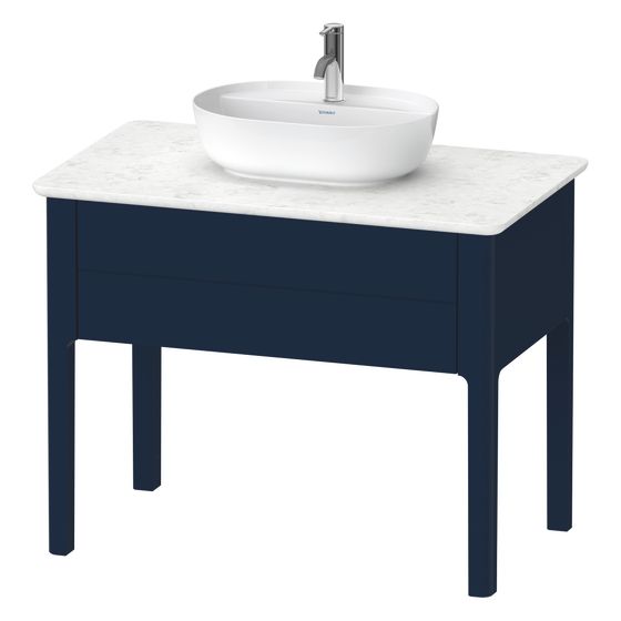 Duravit Luv Konsolenwaschtischunterbau bodenstehend 570x938x743mm ohne KSP Nachtblau Seidenmatt, Grifflos, 1 Auszug